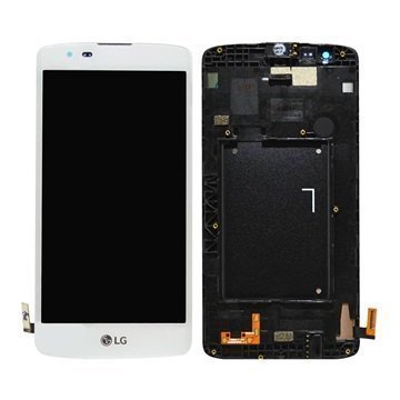 LG K8 Etukuori & LCD Näyttö Valkoinen