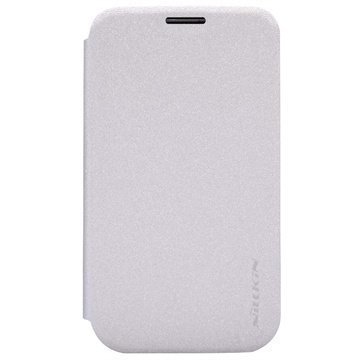 LG L40 Dual D170 Nillkin Sparkle Series Läpällinen Nahkakotelo Valkoinen