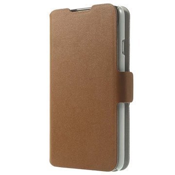 LG L70 D320 D325 Doormoon Wallet Nahkakotelo Ruskea