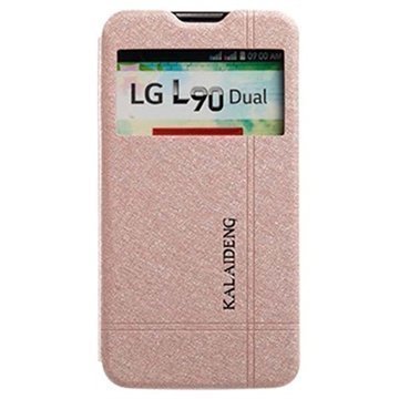 LG L90 Dual D410 Kalaideng Iceland II Läpällinen Nahkakotelo Kulta