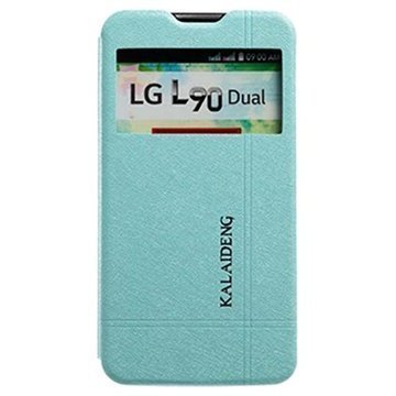 LG L90 Dual D410 Kalaideng Iceland II Läpällinen Nahkakotelo Sininen