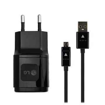 LG MCS-04ER MicroUSB Matkalaturi Musta