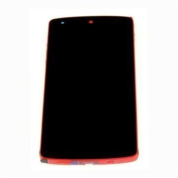 LG Nexus 5 Etukansi & LCD Näyttö Punainen