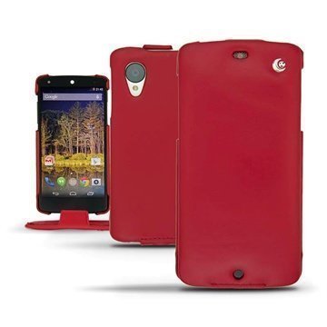 LG Nexus 5 Noreve Tradition Läpällinen Nahkakotelo Punainen