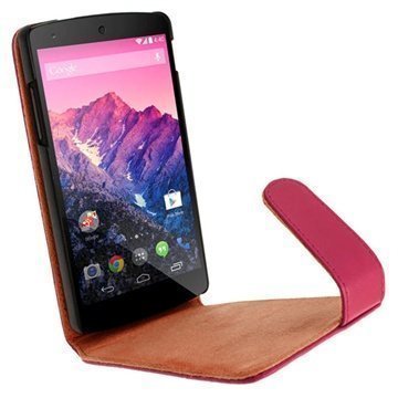 LG Nexus 5 iGadgitz Läpällinen Nahkakotelo Pinkki