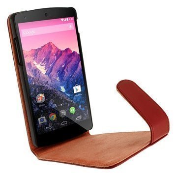 LG Nexus 5 iGadgitz Läpällinen Nahkakotelo Punainen