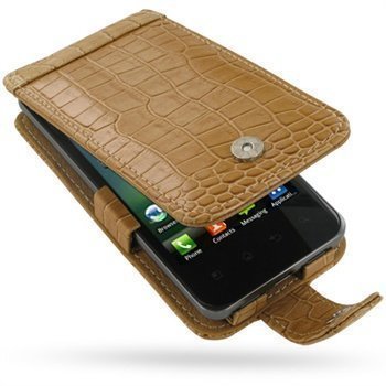 LG Optimus 2X P990 PDair Leather Case GTLGXPF41 Ruskea