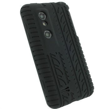 LG Optimus 3D P920 iGadgitz Tyre Tread Design Silicone Case Black