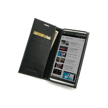 LG V20 PDair Deluxe Book Type Nahkakotelo Musta