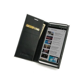 LG V20 PDair Deluxe Book Type Nahkakotelo Musta