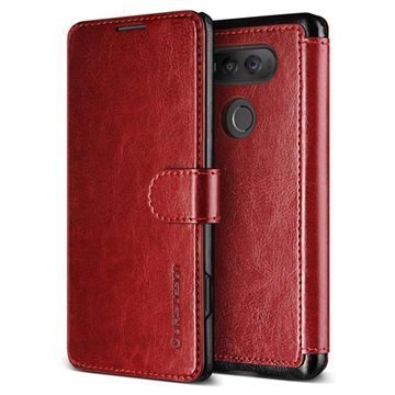 LG V20 VRS Design Dandy Layered lompakkokotelo â" Viininpunainen/Musta