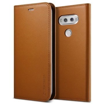 LG V20 VRS Design Diary Nahkalompakko Kotelo Ruskea