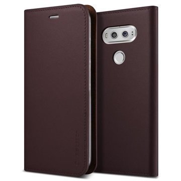 LG V20 VRS Design Diary Nahkalompakko Kotelo Viininpunainen