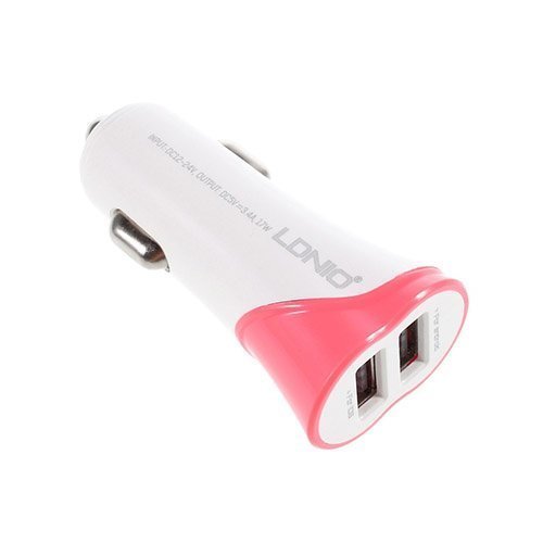 Ldnio C332 3.4a Universaali Kaksois-Usb Autolaturi Mikro Usb Kaapelilla Pinkki