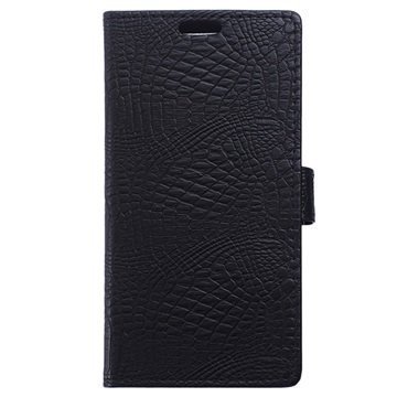 Lenovo K6 Krokotiili Lompakkokotelo Musta