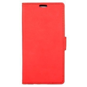Lenovo K6 Note Nahkainen Lompakkokotelo Punainen