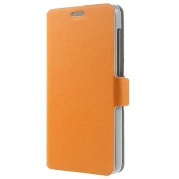 Lenovo S850 Doormoon Wallet Nahkakotelo Oranssi