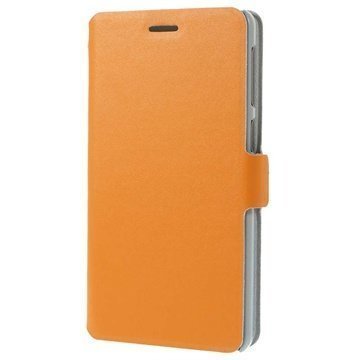 Lenovo S860 Doormoon Wallet Nahkakotelo Oranssi