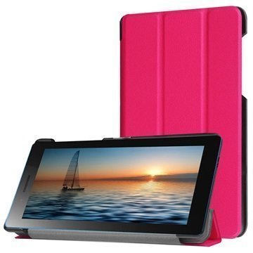 Lenovo Tab3 7 Essential Tri-Fold Kotelo Kuuma Pinkki
