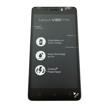 Lenovo Vibe P1m Etukuori & LCD Näyttö Musta
