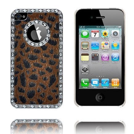 Leopard Bling Tummanruskea Iphone 4s Suojakuori