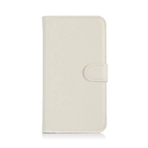 Lg K10 Litsi Pintainen Nahkakotelo Lompakko Standillä Valkoinen