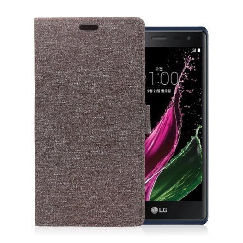 Linen Lg Zero Leather Case Grey