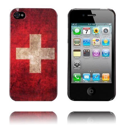 Lippu Musta Reunus Sveitsin Lippu Iphone 4 / 4s Suojakuori