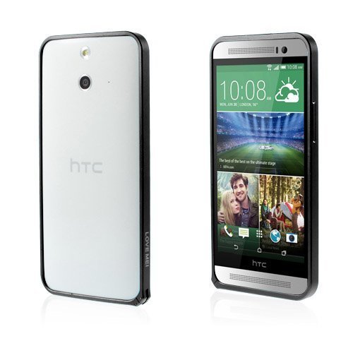 Love Me! Musta Htc One E8 Metallinen Bumper Suojakehys