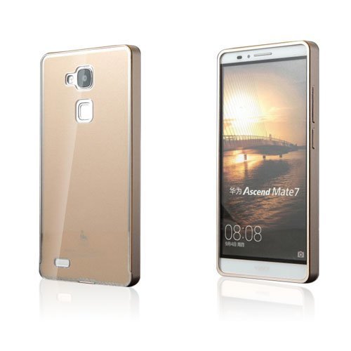 Luphie Huawei Ascend Mate7 Metallinen Suojakehys + Suojakuori- Kulta