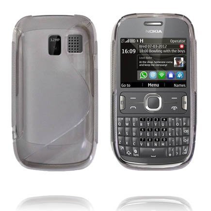 Läpikuultava S-Line Harmaa Nokia Asha 302 Suojakuori