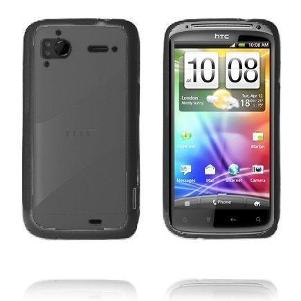 Läpikuultava Tausta Musta Htc Sensation Silikonikuori