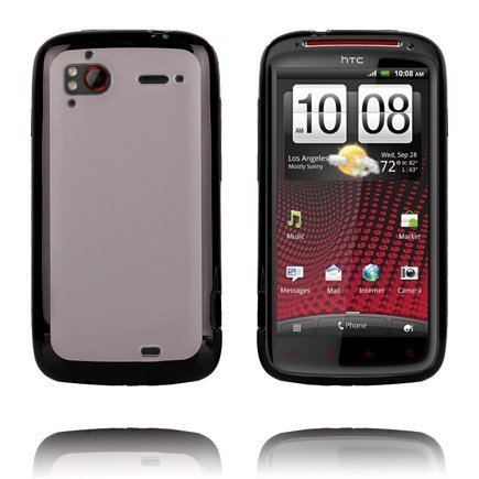 Läpikuultava Tausta Musta Reunus Htc Sensation Xe Silikonikuori