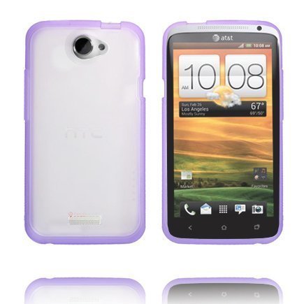 Läpikuultava Tausta Violetti Reunus Htc One X Silikonikuori