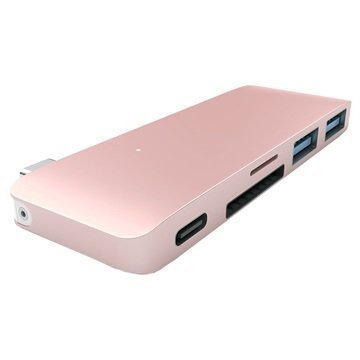 MacBook 12 Satechi Type-C Pass Through USB Hub Rose Gold