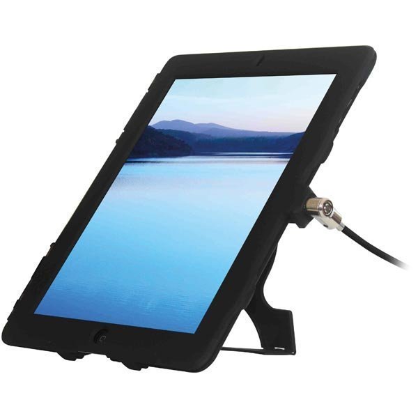 Maclocks lukittava muovikuori iPad Airiin vaijerilukko musta