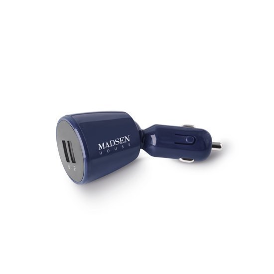 Madsen House Lene Autolaturi kahdella USB portilla ja Lighting latauskaapelilla iPhonelle Sininen