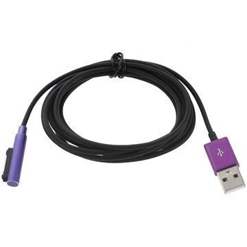 Magneettinen USB-latauskaapeli Sony Xperia Z3 Z3 Compact Z2 Z1 Violetti