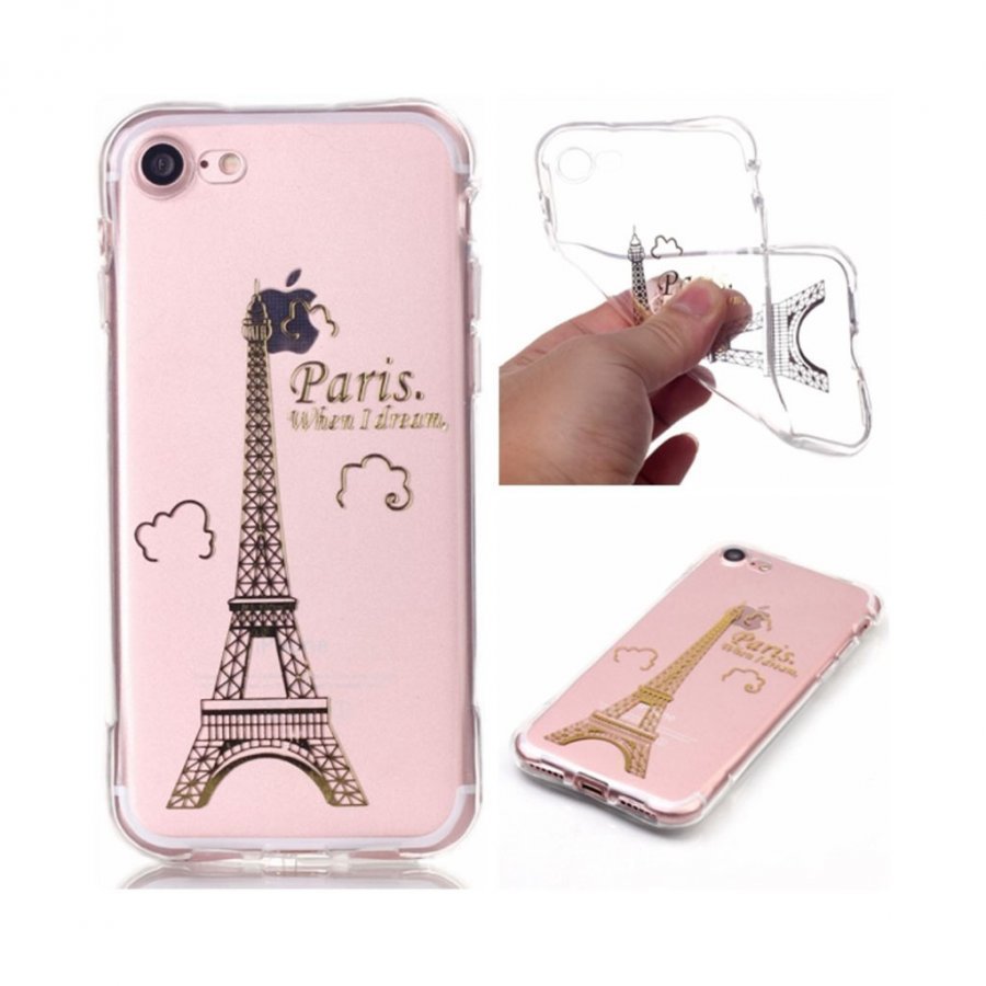 Margrethe Iphone 7 Lakattu Pehmeä Joustava Kuori Pariisin Eiffel Torni