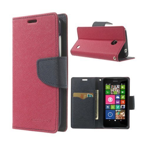 Mercury Pinkki / Tumma Sininen Nokia Lumia 630 / 635 Nahkakotelo