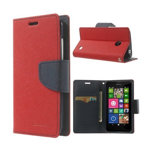 Mercury Punainen / Tumma Sininen Nokia Lumia 630 / 635 Nahkakotelo