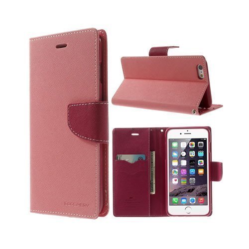 Mercury Vaaleanpunainen Iphone 6 Plus Nahkakotelo
