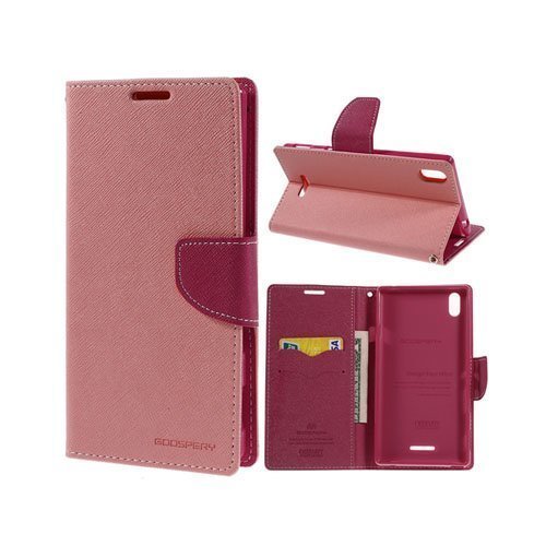 Mercury Vaaleanpunainen Sony Xperia T3 Nahkakotelo