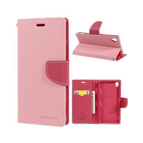 Mercury Vaaleanpunainen Sony Xperia Z3 Keinonahka Kotelo