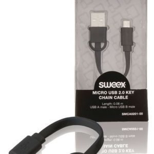 Micro USB 2.0 -avaimenperäkaapeli USB A -urosliitin Micro USB B -urosliitin 0 10 m musta