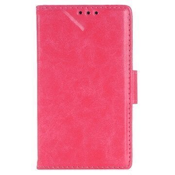 Microsoft Lumia 532 Lumia 532 Dual SIM Retro Lompakkokotelo Kuuma Pinkki