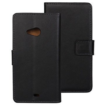 Microsoft Lumia 535 535 Dual SIM Nahkainen Lompakkokotelo Musta