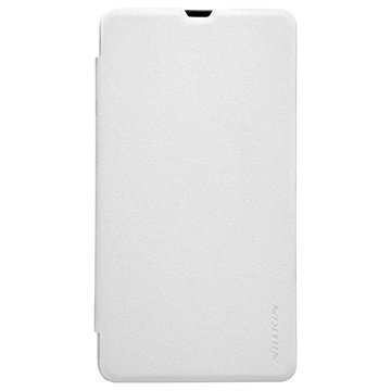 Microsoft Lumia 535 535 Dual SIM Nillkin Kimalle Sarjan Nahkainen Läppäkotelo Valkoinen