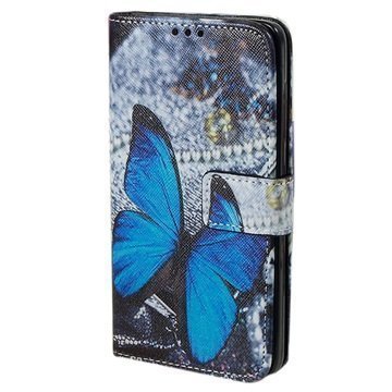 Microsoft Lumia 535 Lumia 535 Dual SIM Lompakkokotelo Sininen Perhoset
