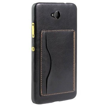Microsoft Lumia 650 Retro Seisontatuki Kovakotelo Musta